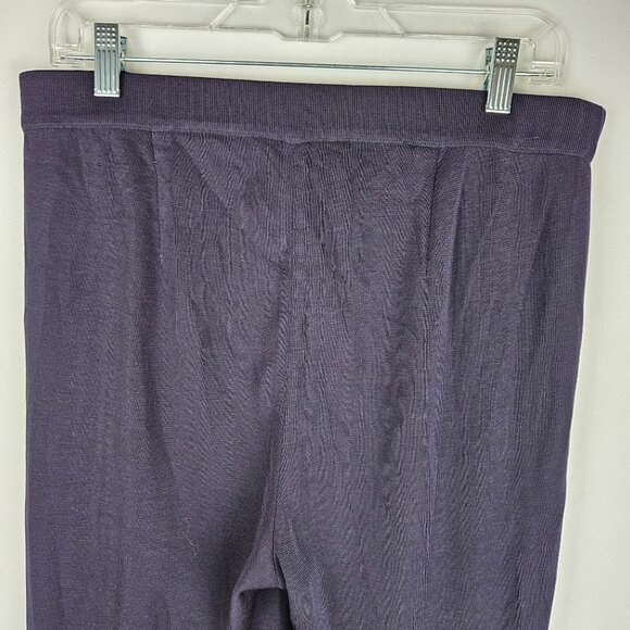 Misook Santana Knit Pants XL Navy Pull-On Acrylic Blend Quiet Luxury Old Money - Picture 4 of 10